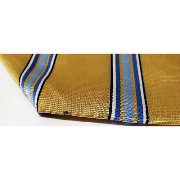 Ermenegildo Zegna Necktie Made in Italy Chartreuse Yellow Green/ White/Blue Tie - Picture 10 of 10